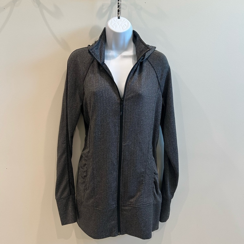 Black and Gray Zip-Up Hoodie Size Medium